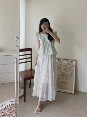 Cloudlight Pleated Tiered Skirt / 百褶飘逸蛋糕半身裙