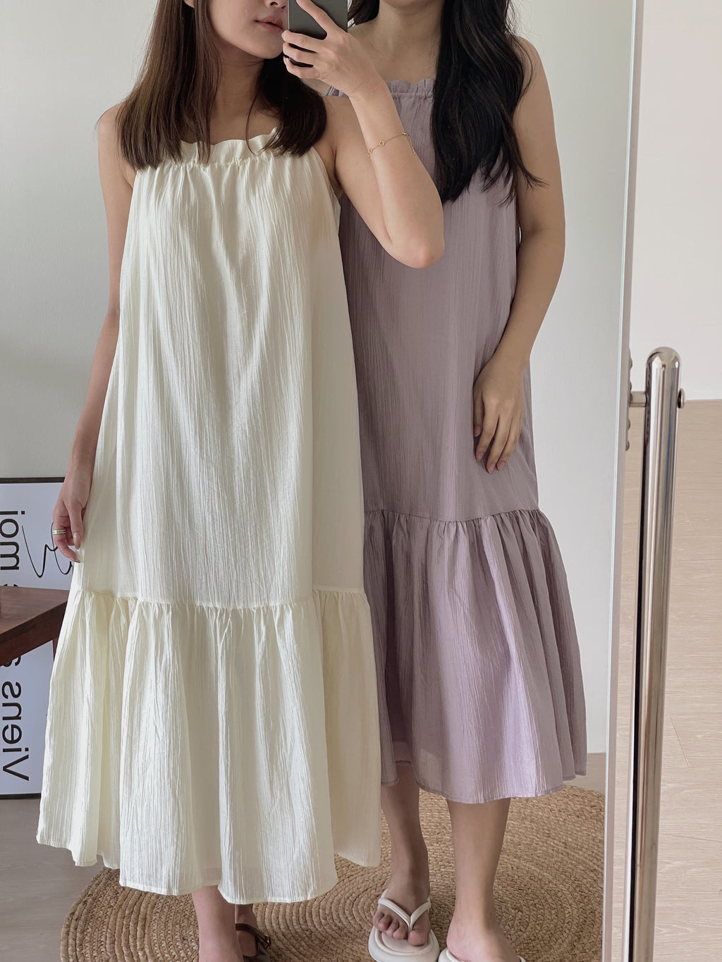 Lucille Spaghetti Long Dress / 松弛感宽松吊带裙