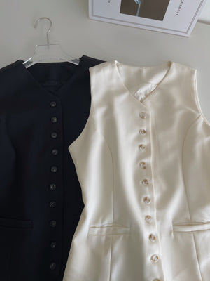 Button Up Suit Vest / 高级感西装马甲背心