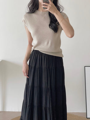 Mock Neck Knit Top / 半高领针织上衣