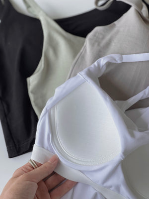 Scoop Neck Padded Singlet / 大领口显瘦胸垫吊带