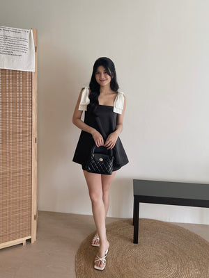 Elegant Satin Bow Set / 名媛气质蝴蝶结缎料套装