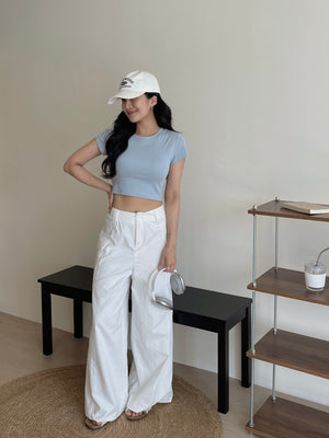 Crop Tee With Removable Pad / 短款T恤自带可拆卸乳胶垫