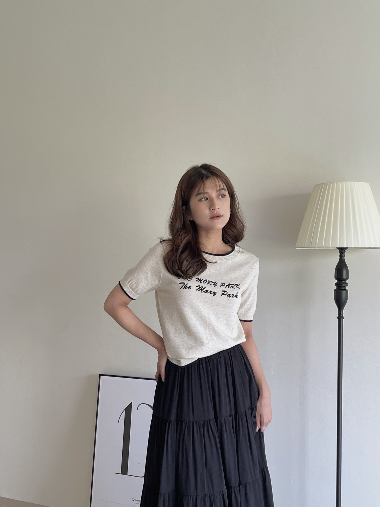 Korean Letters Knit Top / 韩系字母刺绣上衣