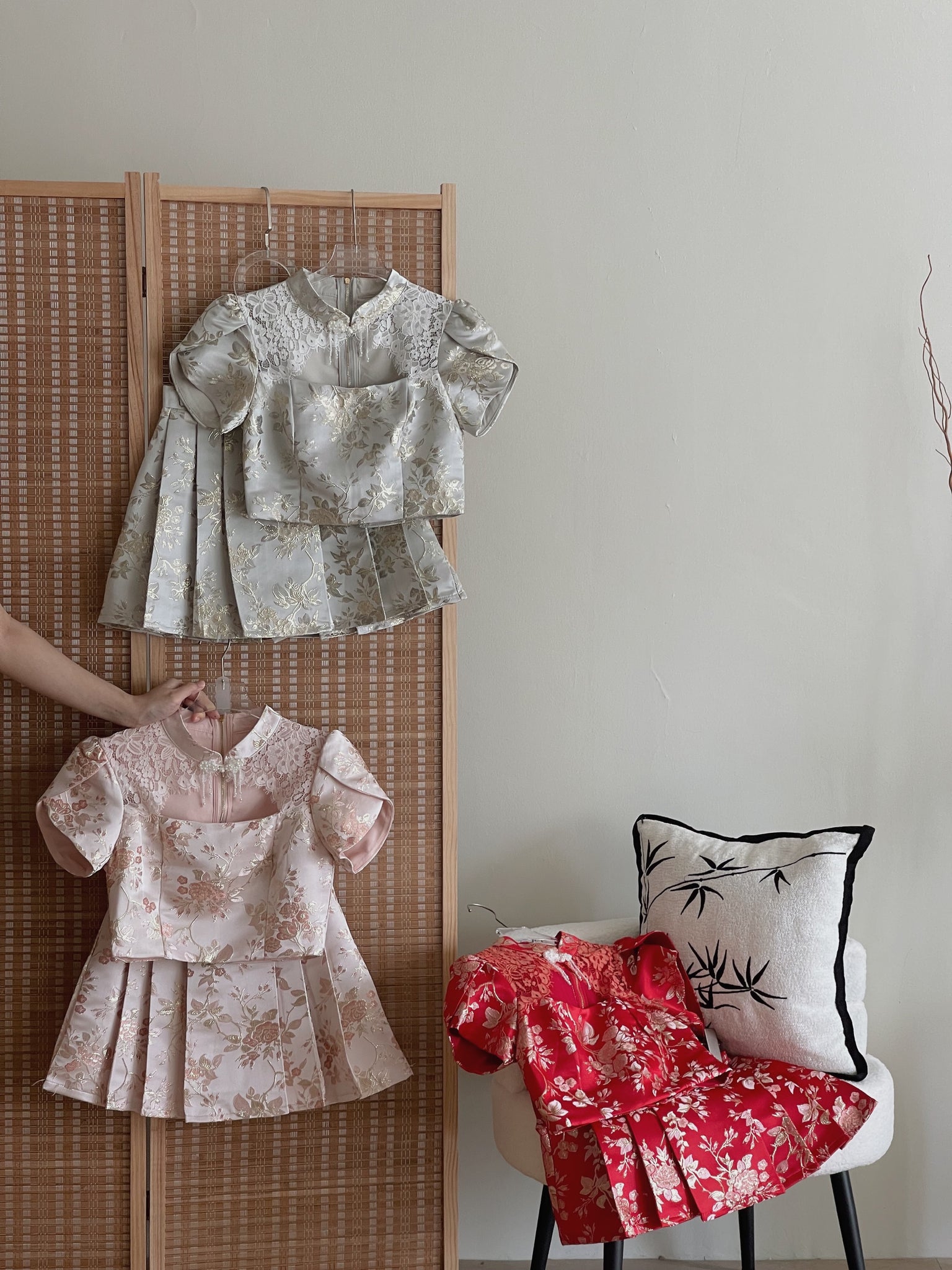 Brocade Spliced Lace Set / 【绣蕊锦裳】拼接蕾丝百褶裙套装