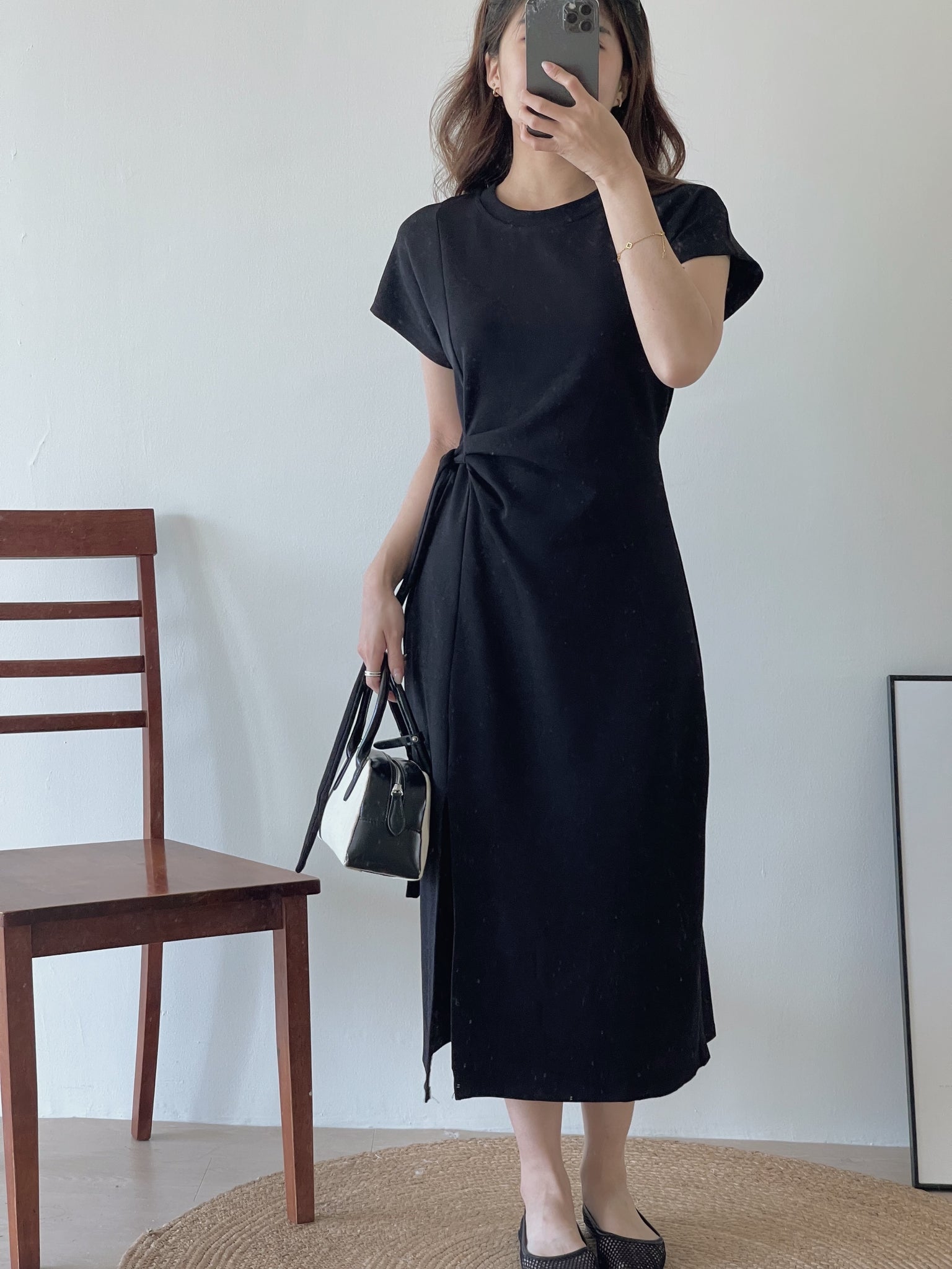 Casual Side Knot Dress / 收腰系带休闲裙