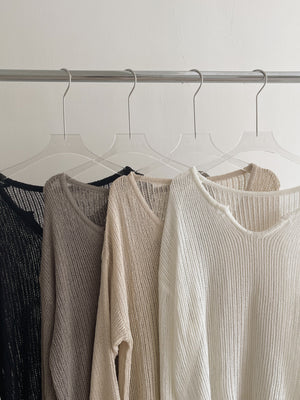 Korean Loose Knitted Sweater / 韩版慵懒镂空针织罩衫