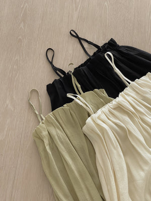 Holiday Pleated Dress / 度假抹胸吊带连衣裙