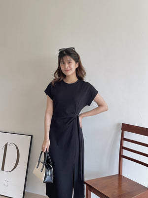 Casual Side Knot Dress / 收腰系带休闲裙