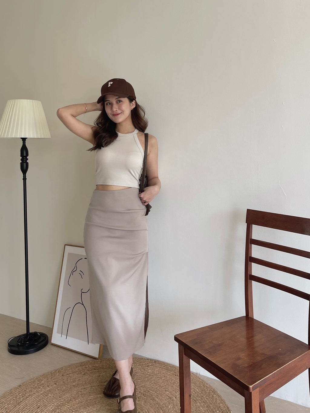 Manette Ruched Skirt / 甜酷褶皱修身半裙
