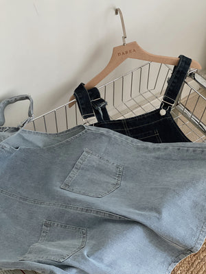 Denim Overall Dress / 俏皮牛仔背带裙