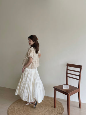 Mimosa French Blouse / 碎花蕾丝拼接上衣