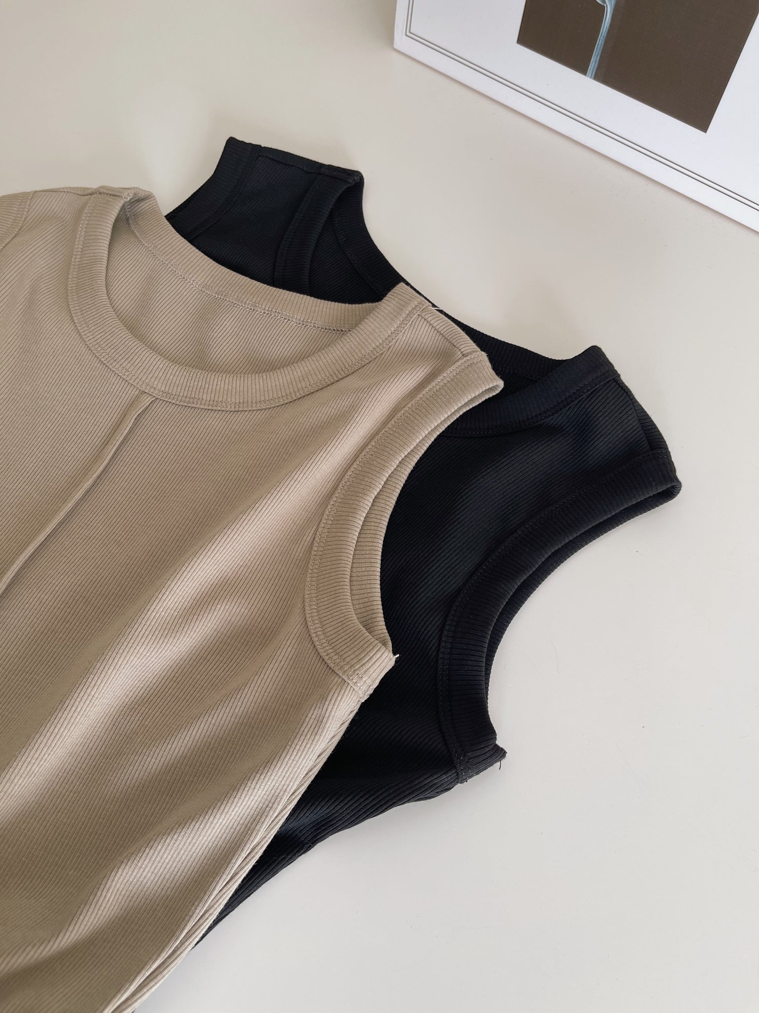 Cassia Ribbed Spliced Dress / 背心拼接连身长裙