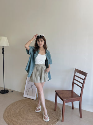 Ribbon Embroidered Outer Shirt / 刺绣软牛仔衬衣