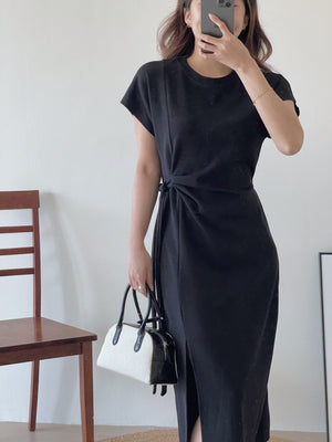 Casual Side Knot Dress / 收腰系带休闲裙