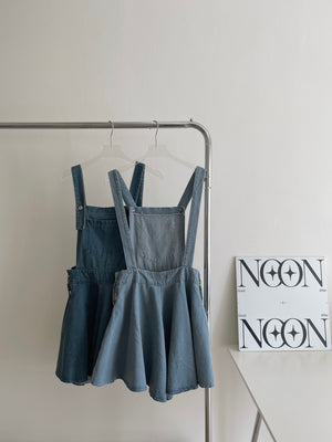 Denim Wide Leg Overall / 减龄阔腿背带裤裙