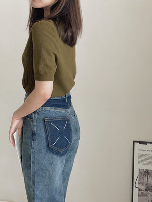 Cross Pockets Jeans / 设计感口袋牛仔长裤