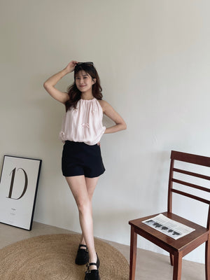 Ribbon Bud Top / 立体蝴蝶结挂脖上衣