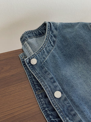 Reve Denim Outer / 复古韩版圆领牛仔外套