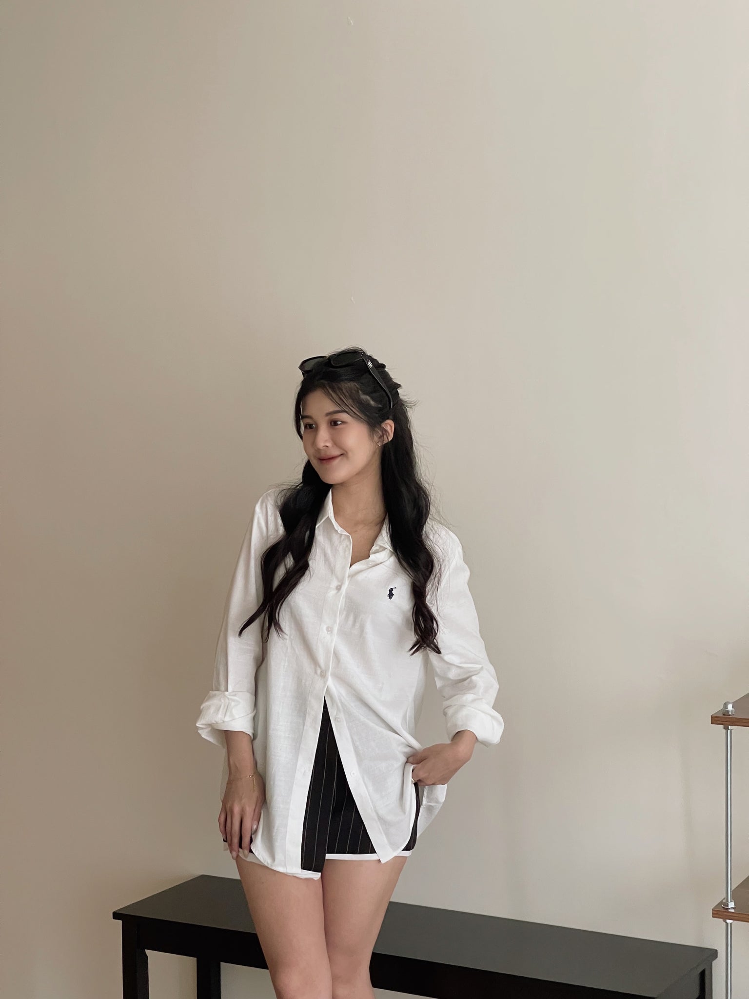 Mini Embroidered Logo Shirt / 小马刺绣通勤衬衫