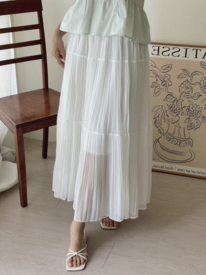 Cloudlight Pleated Tiered Skirt / 百褶飘逸蛋糕半身裙