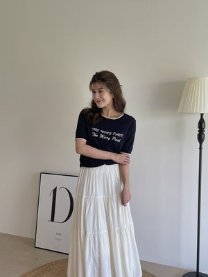 Korean Letters Knit Top / 韩系字母刺绣上衣