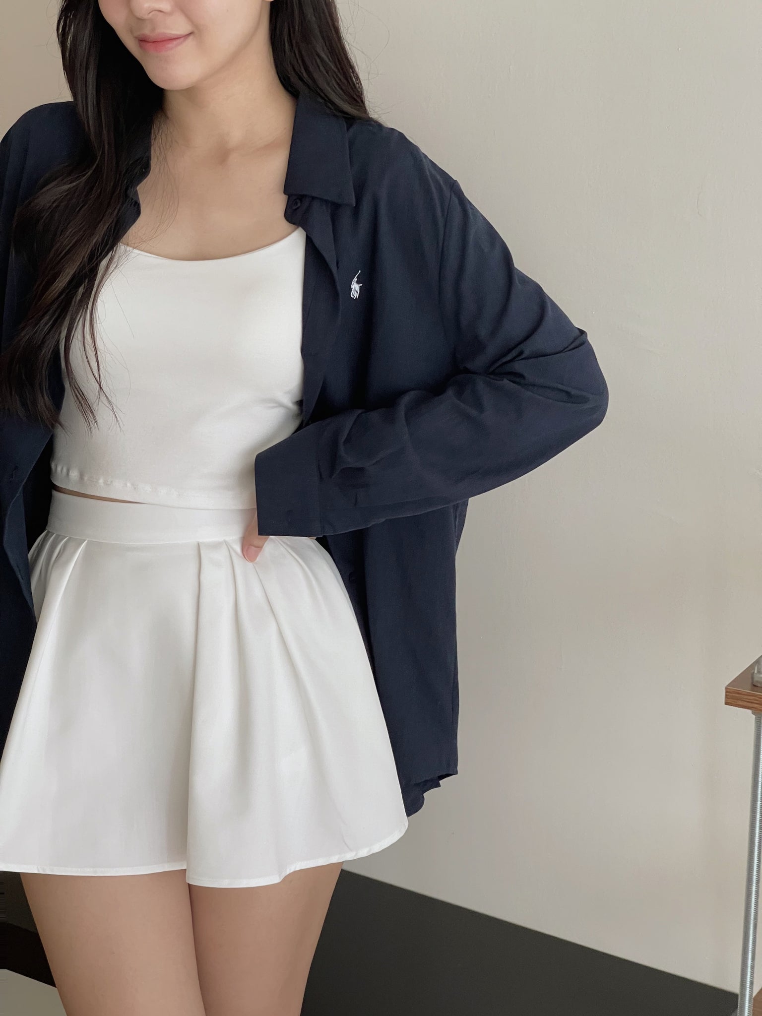 Mini Embroidered Logo Shirt / 小马刺绣通勤衬衫