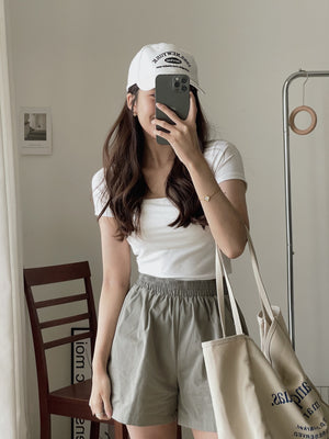 Dear You Padded Crop Top / 螺纹胸垫一体短衣