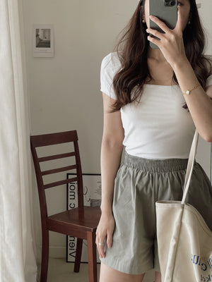 Dear You Padded Crop Top / 螺纹胸垫一体短衣