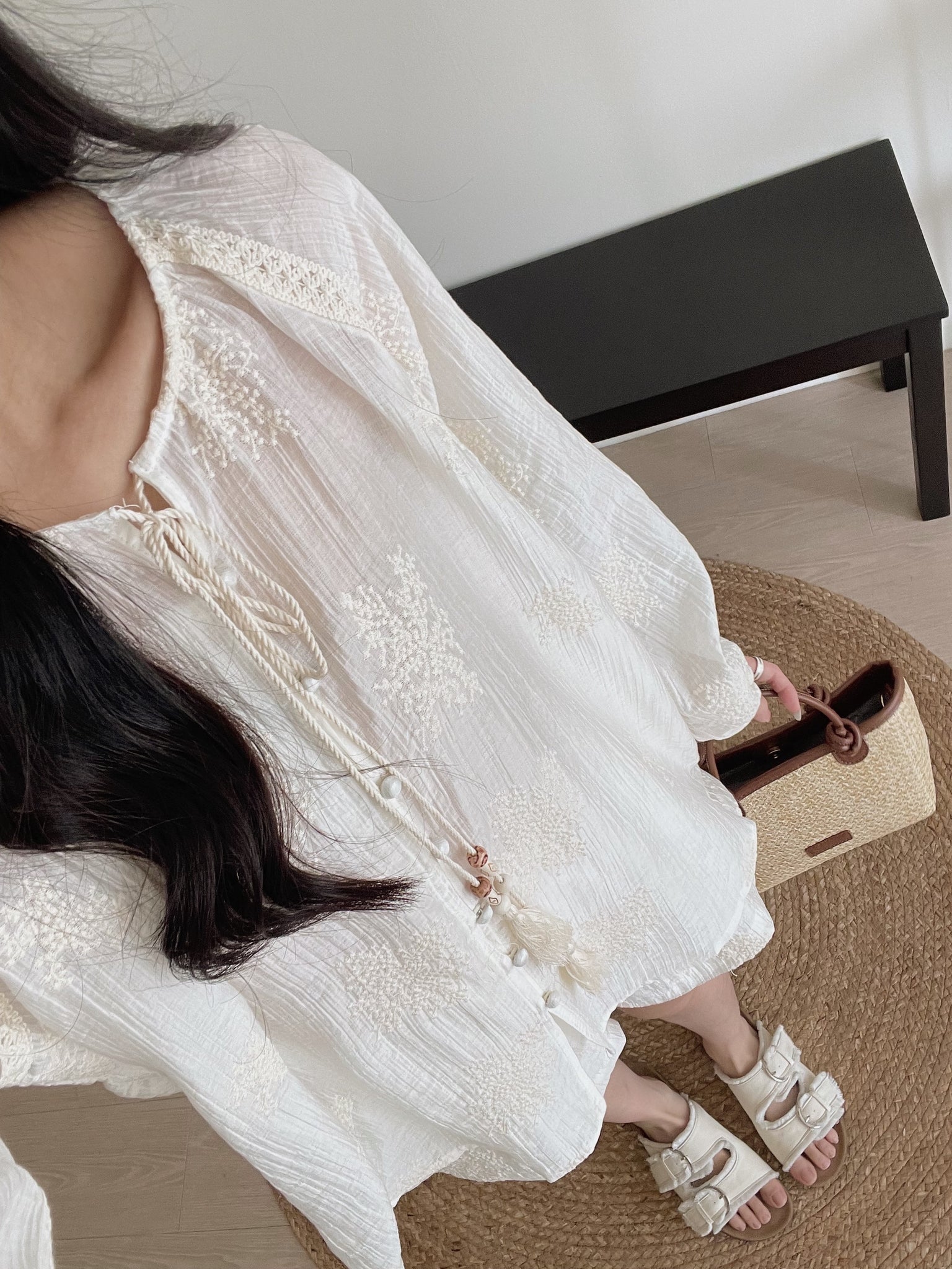 Dandelion Embroidered Set / 刺绣花休闲衫套装