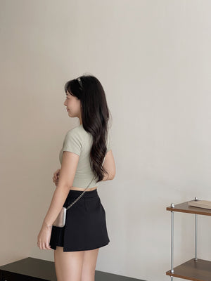 Crop Tee With Removable Pad / 短款T恤自带可拆卸乳胶垫