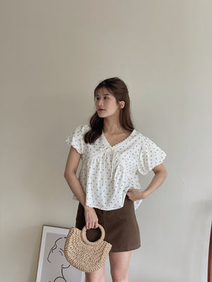 Mimosa French Blouse / 碎花蕾丝拼接上衣