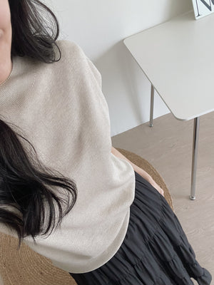 Mock Neck Knit Top / 半高领针织上衣