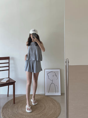 Avery Halterneck Set / 挂脖肌理感短裤套装