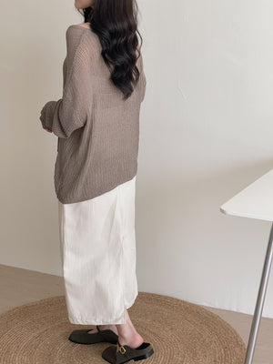 Korean Loose Knitted Sweater / 韩版慵懒镂空针织罩衫