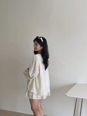 Lyra Ruffle Cloud Set / 甜美镂空编织套装