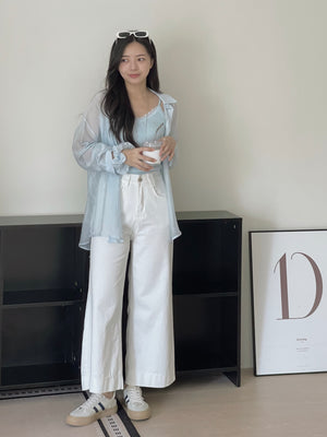 Denim Wide Cropped Pants / 牛仔宽松阔腿九分裤