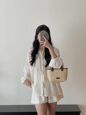 Dandelion Embroidered Set / 刺绣花休闲衫套装