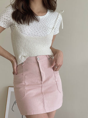 Side Pocket Skirt / 净色口袋包臀裙