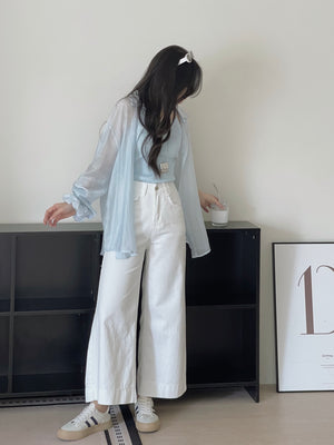 Denim Wide Cropped Pants / 牛仔宽松阔腿九分裤