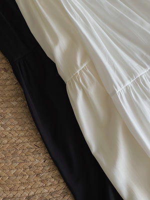 Tiered Flare Maxi Skirt / 飘逸拼接半身长裙