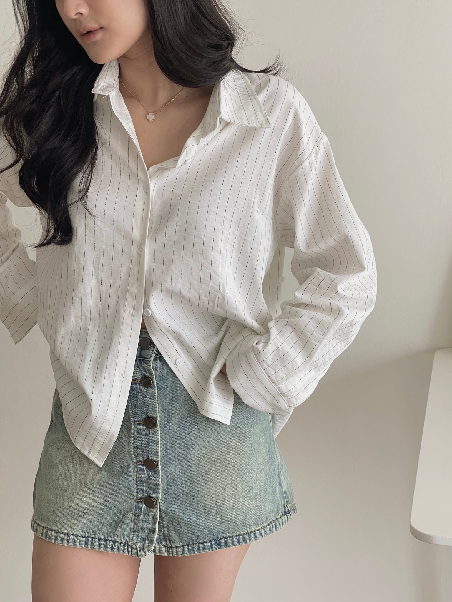 Pattern Striped Shirt / 设计感不规则条纹衬衫