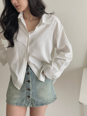 Pattern Striped Shirt / 设计感不规则条纹衬衫