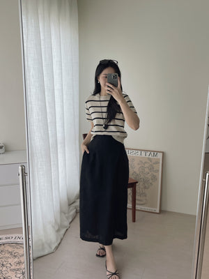 Stripes Knit Tee / 针织条纹圆领衣