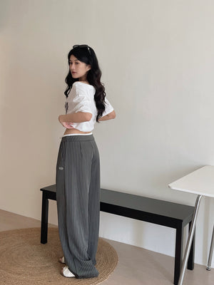 American-style Striped Relaxed Pants / 美式条纹宽松休闲长裤