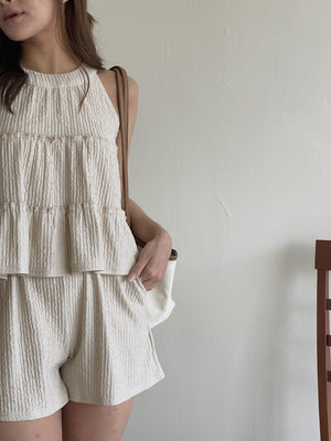 Avery Halterneck Set / 挂脖肌理感短裤套装