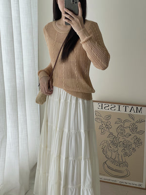 Hole Knit Sweater / 镂空针织长袖衫