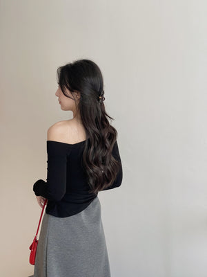 Hot Style Oblique Top / 设计感斜肩不规则上衣