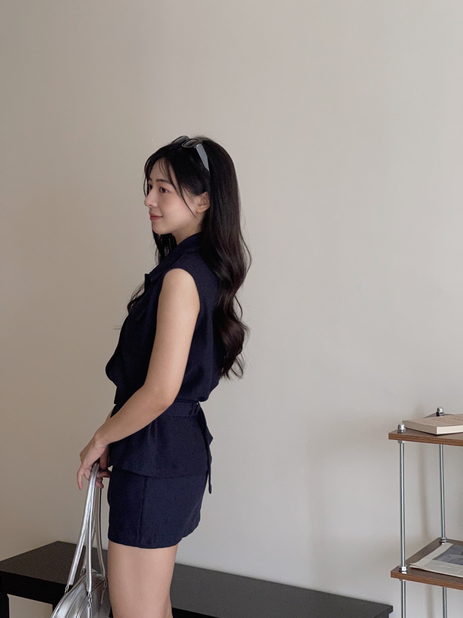 Minimalist Belted Set / 优雅系带无袖衬衫两件套