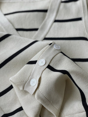 Ladies Stripes Sleeveless Set / 优雅条纹背心套装